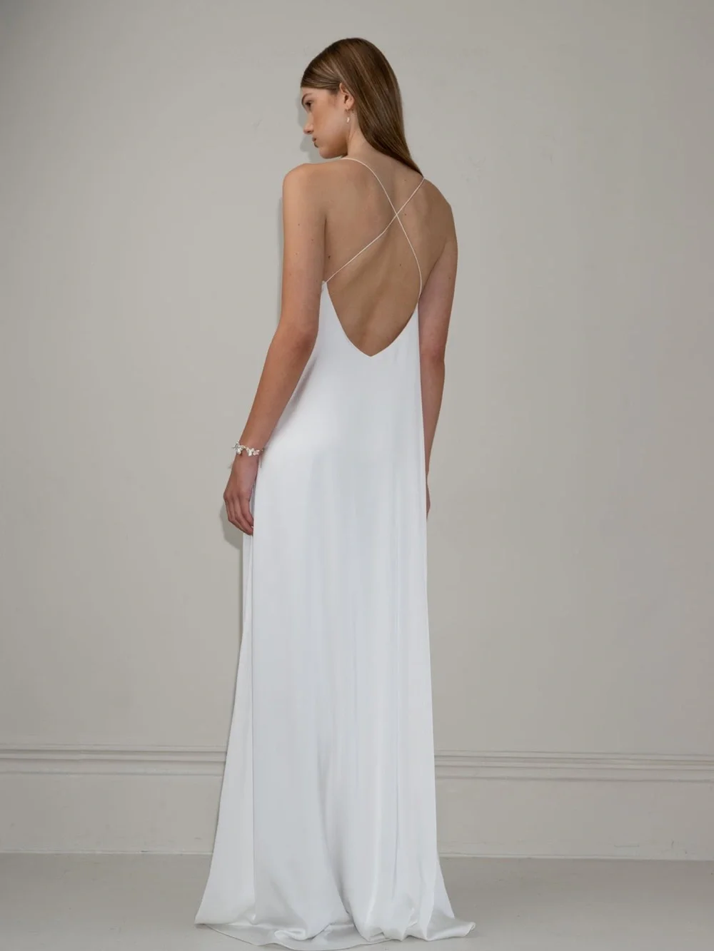 Tempete square neck wedding dress and knot scarf size s